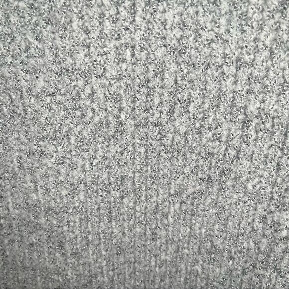 Forever 21 Chunky Knit V-Neck Gray Sweater Side Slits S - Picture 8 of 10